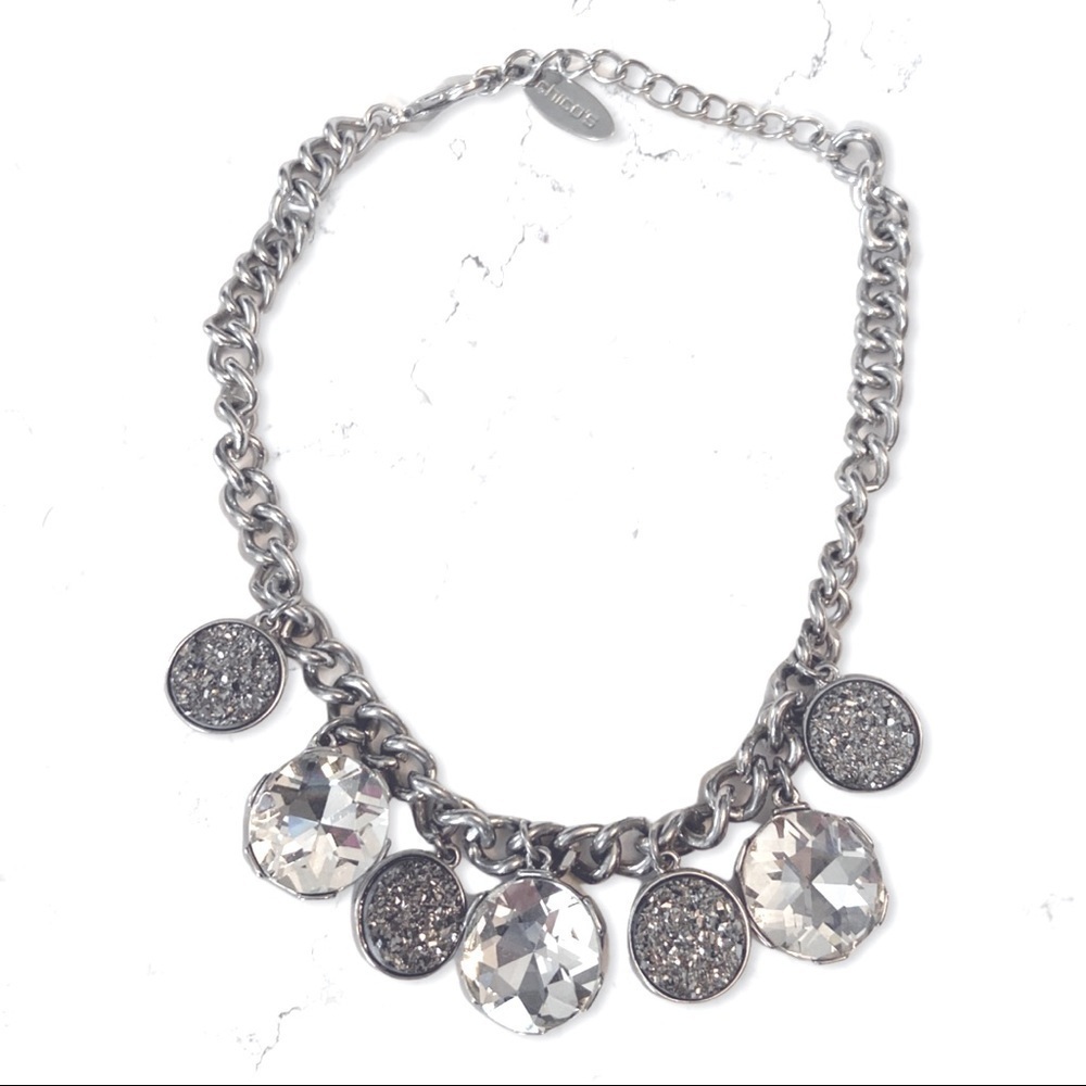 Chico’s Silver Shimmer Statement Necklace